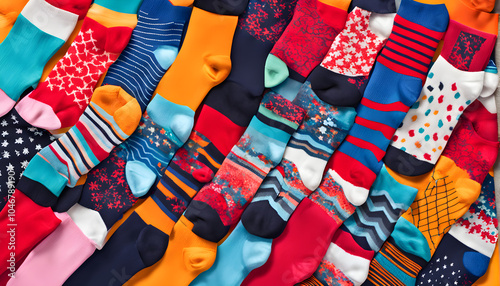 Feet of happy   in winter socks lying together on couch in living room. conncept holiday socks generative ai.