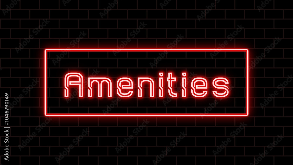 Amenities のネオン文字 Amenities のネオン文字