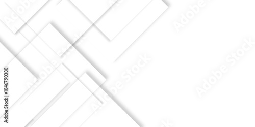 Abstract white background with diamond and triangle shapes layered in modern abstract pattern design. Grey, white abstract square background geometry shine and layer element vector for presentation.	