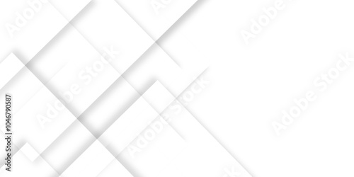 Abstract white background with diamond and triangle shapes layered in modern abstract pattern design. Grey, white abstract square background geometry shine and layer element vector for presentation.	