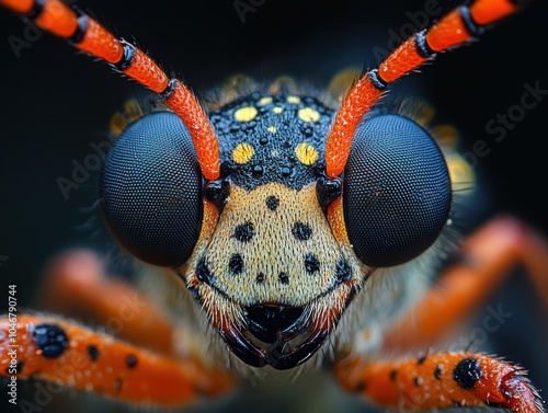 Intricate Insect Antennae, a vivid exploration of the delicate structures and textures of an insect's sensory appendages photo