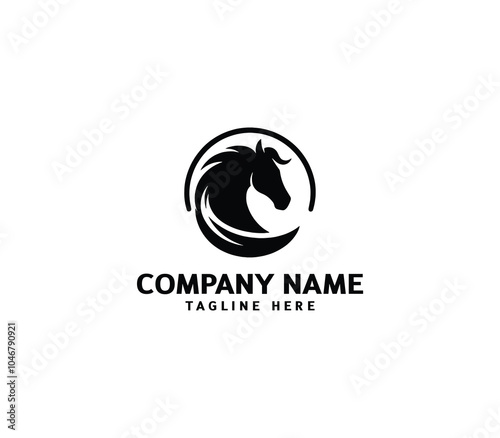 Vector horse silhouette logo. Concept of horse's head. Minimalist horse head logo. horse logo template