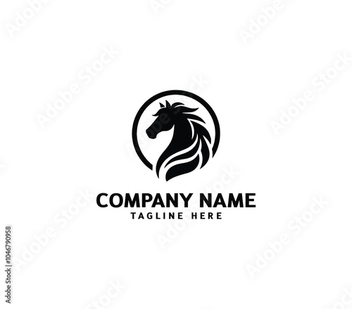 Vector horse silhouette logo. Concept of horse's head. Minimalist horse head logo. horse logo template photo