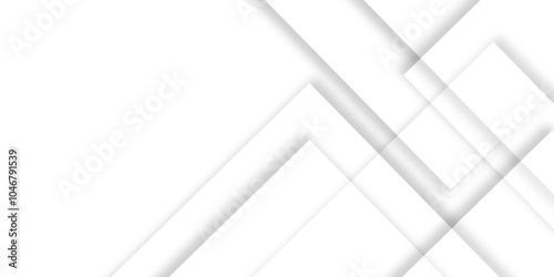 Abstract white background with diamond and triangle shapes layered in modern abstract pattern design. Grey, white abstract square background geometry shine and layer element vector for presentation.	