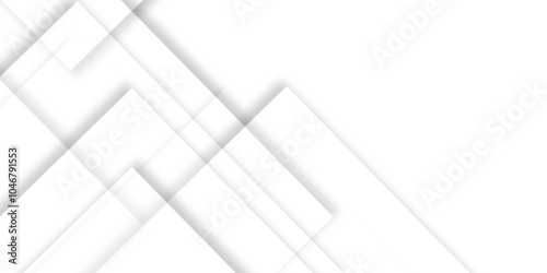 Abstract white background with diamond and triangle shapes layered in modern abstract pattern design. Grey, white abstract square background geometry shine and layer element vector for presentation.	