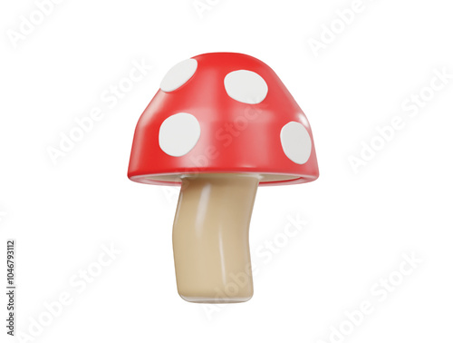 Mashroom icon 3d render illustration