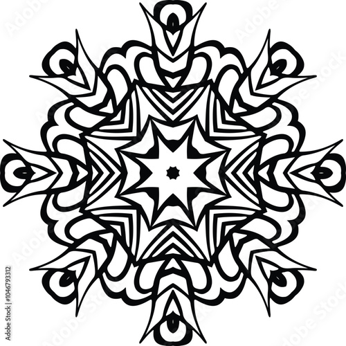 Flower Mandala Art Designs Circular Pattern in the Form of a Mandala Decorative Ornament in Ethnic Oriental Style.