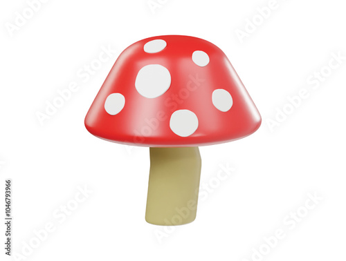 Mashroom icon 3d render illustration