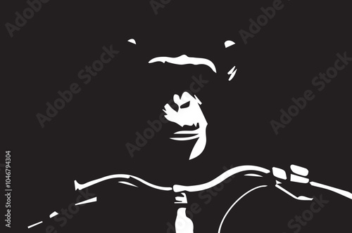 monkey-on-bike-chimp-black-gorilla-white-chimpanzee-animal-monkey-portrait-face-