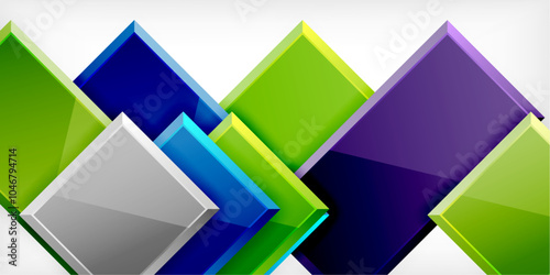 Free Download Glass toy style square shapes abstract design. Vector Illustration For Wallpaper, Banner, Background, Card, Book Illustration, landing page - GFXLoad