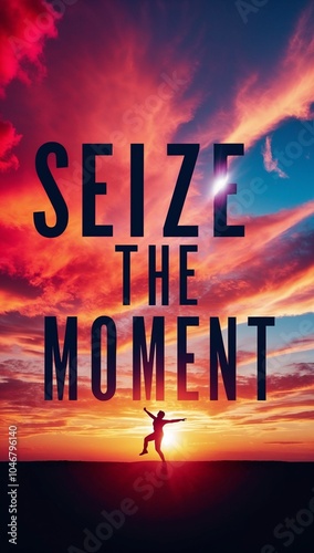 Empowering Sunset Silhouette with Inspirational 