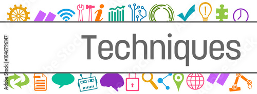 Techniques Colorful Box Technology Symbols Up Down 