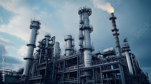  Chemical plant refinery industrial equipment background. Business Finance and Industry, realistic photo, cinematic