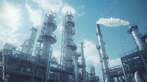 
Chemical plant refinery industrial equipment background. Business Finance and Industry, realistic photo, cinematic photo