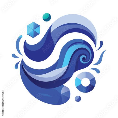Blue Monday Wave Abstract Swirl