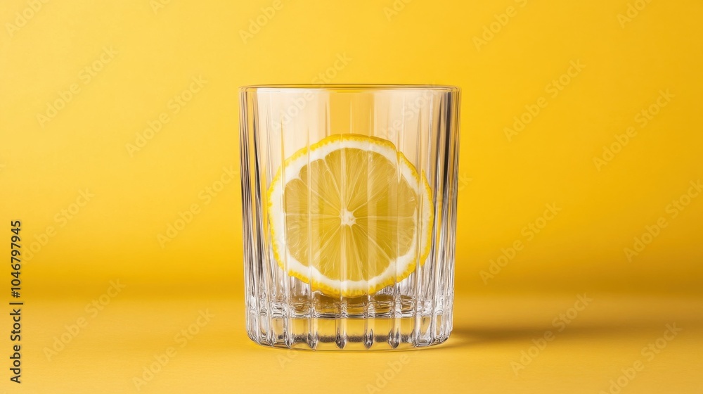 Crystal Cocktail Glass with Lemon Garnish Crystal Cocktail Glass with Lemon Garnish