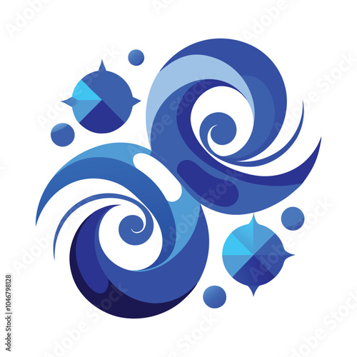 Blue Monday Wave Abstract Swirl