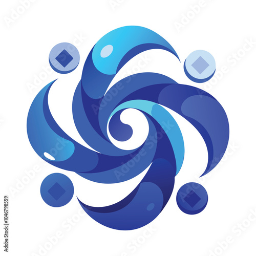 Blue Monday Wave Abstract Swirl