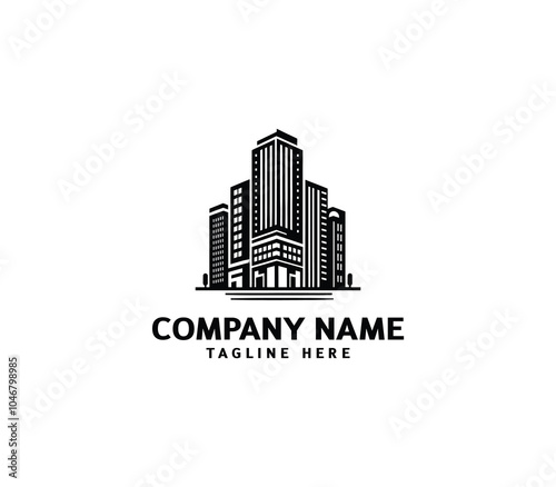 Vector city buildings logo design. Modern building logo symbol. Building construction logo template