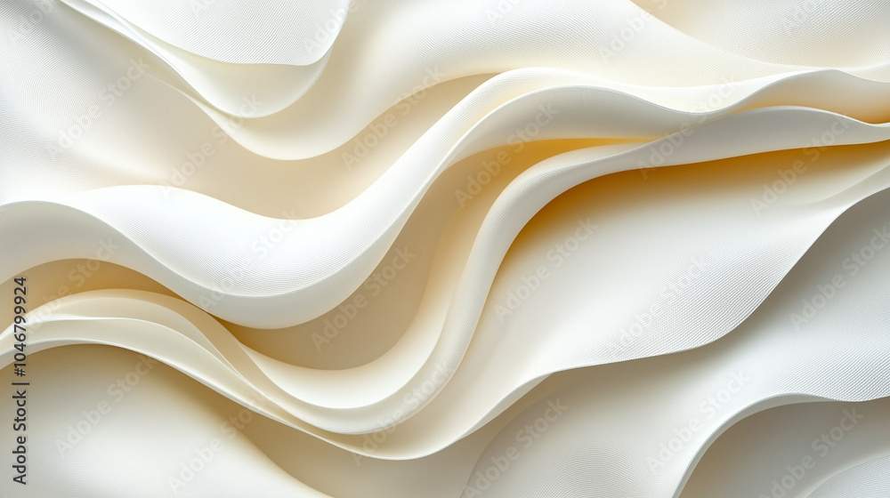 Fototapeta premium Luxurious Golden and White Wavy Textures, Ai Generative