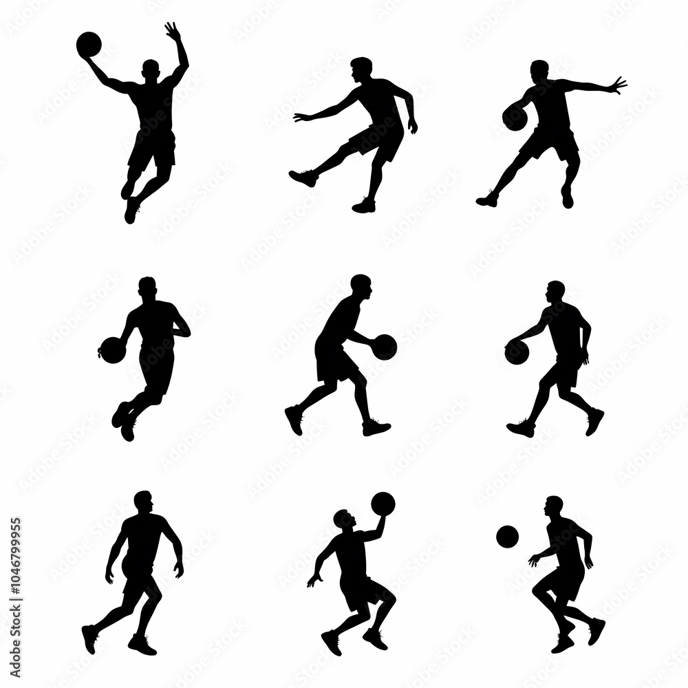 Silhouette vector of men playing basket ball in competition Silhouette vector of men playing basket ball in competition