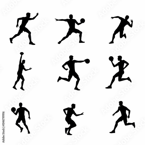 Wallpaper Mural Silhouette vector of men playing basket ball in competition Torontodigital.ca