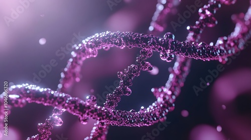 Abstract animated structure of a DNA molecule from particles. Concept animation of digital DNA, human genome. Medical research, genetics