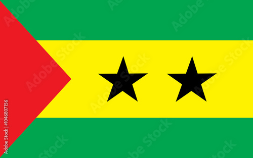 National flag of Sao Tome Principe that can be used for national days. Vector illustration