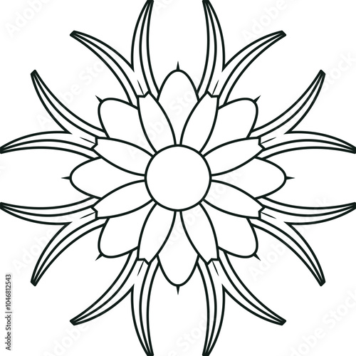 Mandala Color Wheel Circular Pattern in Form of Mandala With Flower for Henna, Mehndi, Tattoo, Decoration Decorative Ornament in Ethnic Oriental Style.