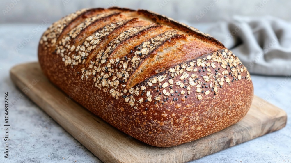 Rustic Sliced Dark Rye Bread with Seeds Rustic Sliced Dark Rye Bread with Seeds