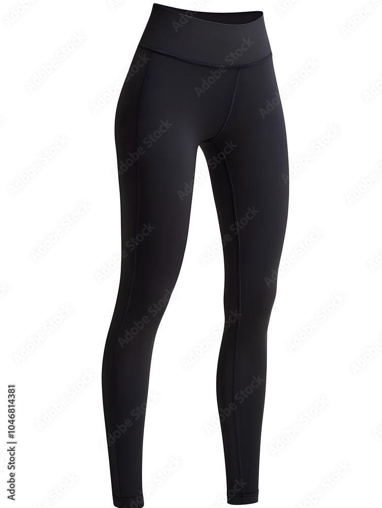 Black sport leggings for fitness and yoga mock up isolated on white background Black sport leggings for fitness and yoga mock up isolated on white background