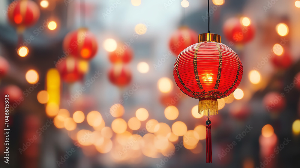 Vibrant red lanterns glowing in a festive atmosphere, surrounded by soft bokeh lights, creating a warm and inviting scene. Vibrant red lanterns glowing in a festive atmosphere, surrounded by soft bokeh lights, creating a warm and inviting scene.