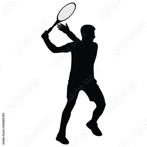 silhouette of a tennis player hitting a forehand