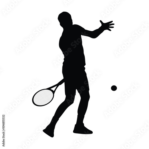 silhouette of a tennis player hitting a forehand