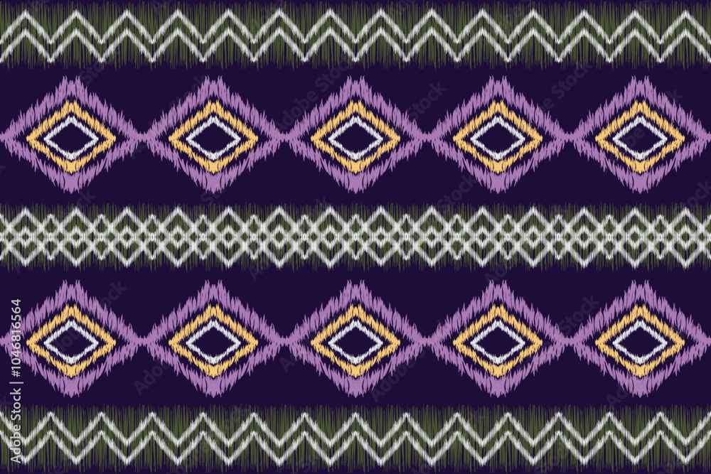 Ikat patterns are a combination of geometric art in a seamless pattern Ikat patterns are a combination of geometric art in a seamless pattern