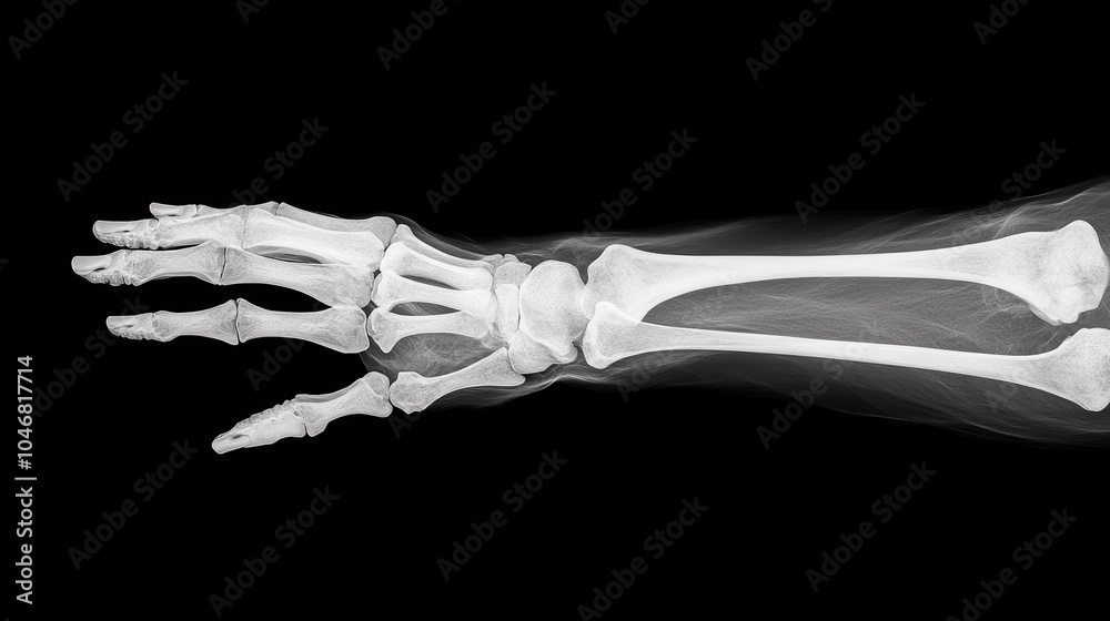 Naklejka premium Detailed Image of Human Hand Bones and Fingers