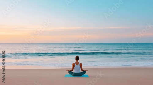 Serene Yoga Practice on the Beach at Sunrise