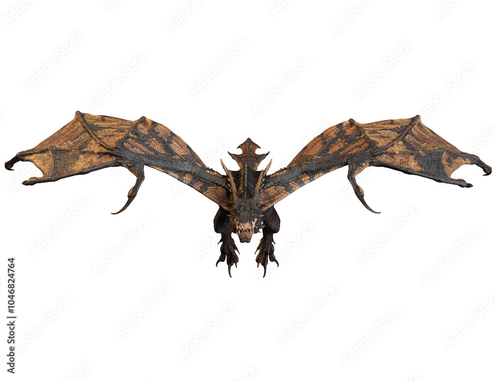 Obraz premium 3D rendered dragon isolated on transparent background