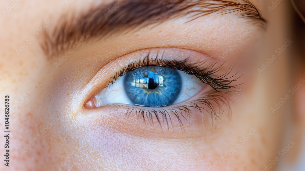 young woman eye close up macro Generative AI young woman eye close up macro Generative AI