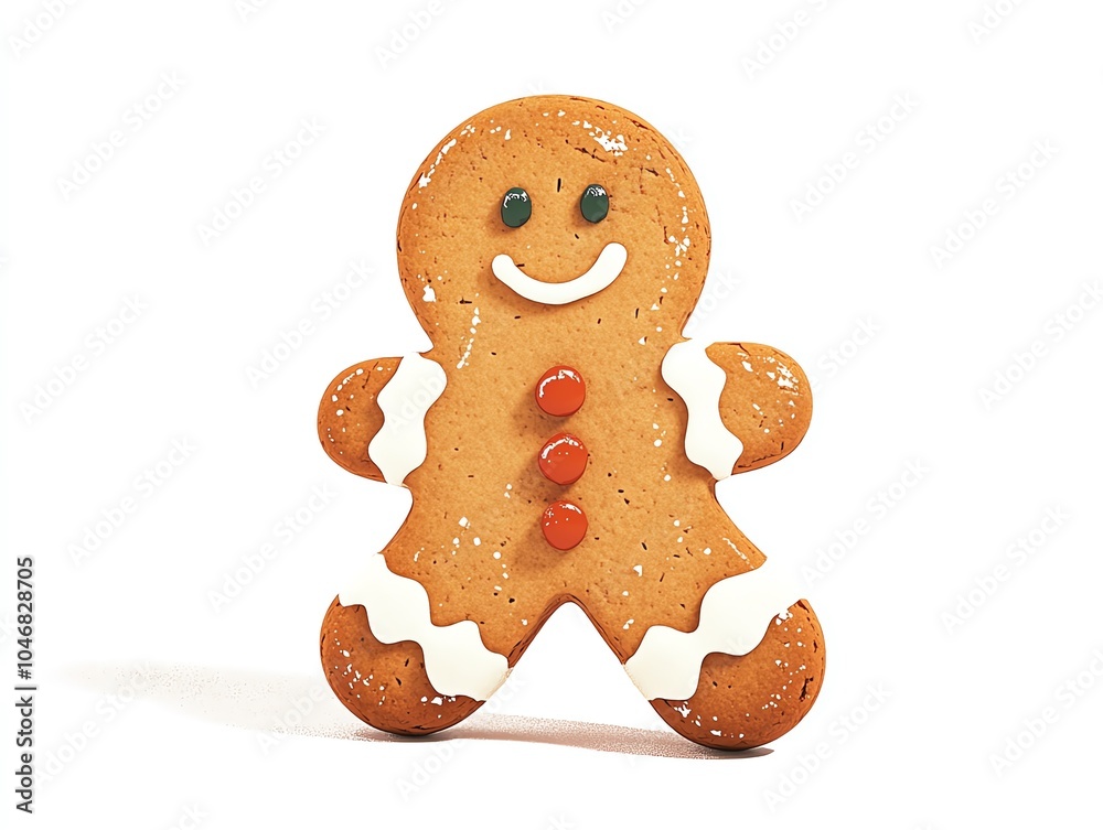 Gingerbread man cookie on a white isolated background. Gingerbread man cookie on a white isolated background.