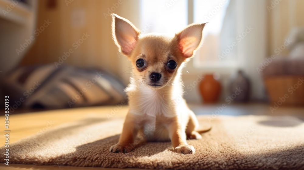 A cute chihuahua stretches its front legs in a relaxed pose on a grassy outdoor area