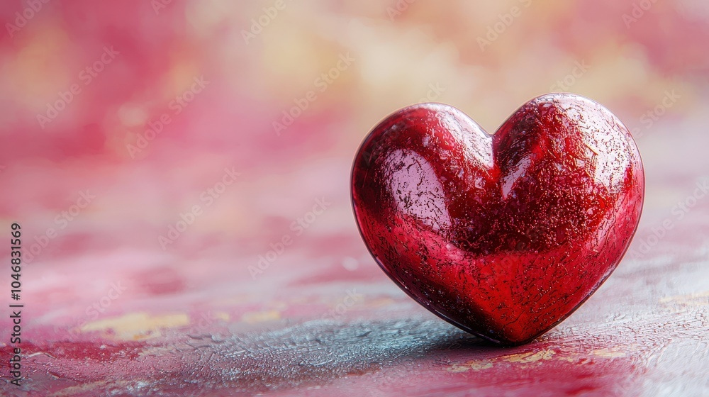 Charming small red heart positioned in the bottom right of a soft pink canvas, perfect for Valentine's-themed visuals. Charming small red heart positioned in the bottom right of a soft pink canvas, perfect for Valentine's-themed visuals.