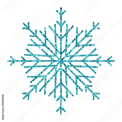 PrintVector crystal blue snowflake. Snowflake - Blue glitter vector Christmas Ornament on white background. EPS 10 photo