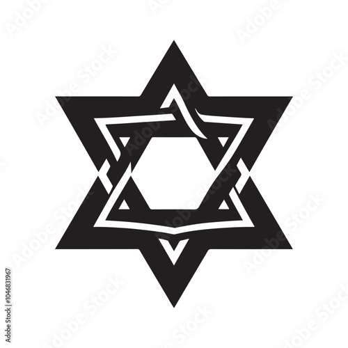 Elegant Star of David Silhouette Vector Graphics – Ready for Download