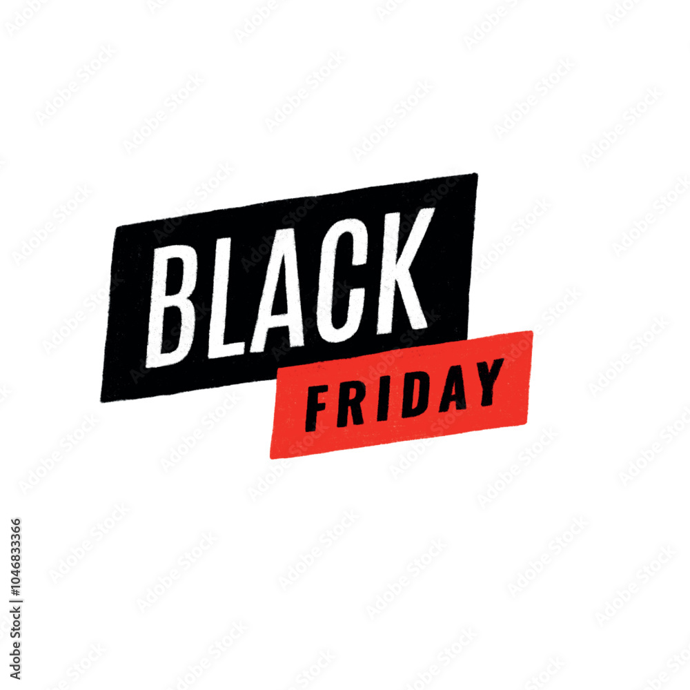 Black Friday - Minimalist Text in Black and Red on White Background Black Friday - Minimalist Text in Black and Red on White Background