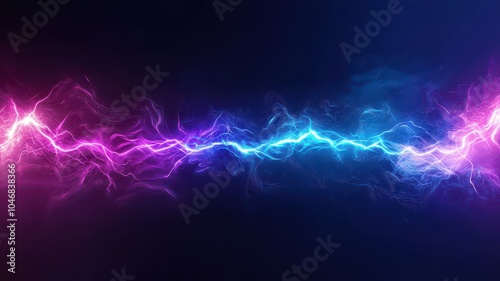 Abstract electric lightning in blue and pink on dark background