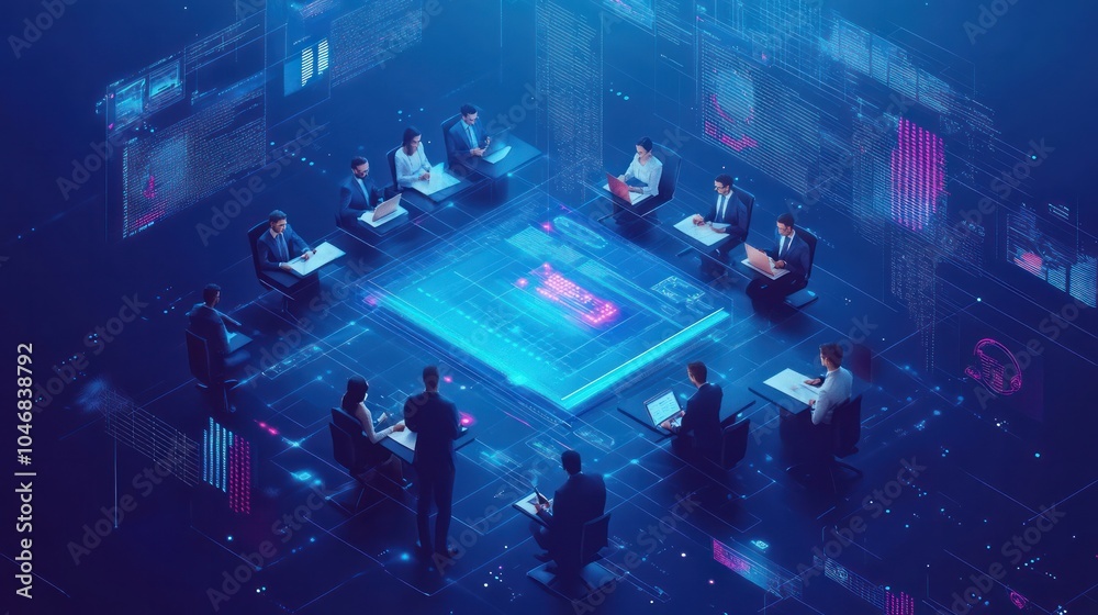 Obraz premium Regulatory compliance teams working within fintech to ensure adherence to international financial regulations