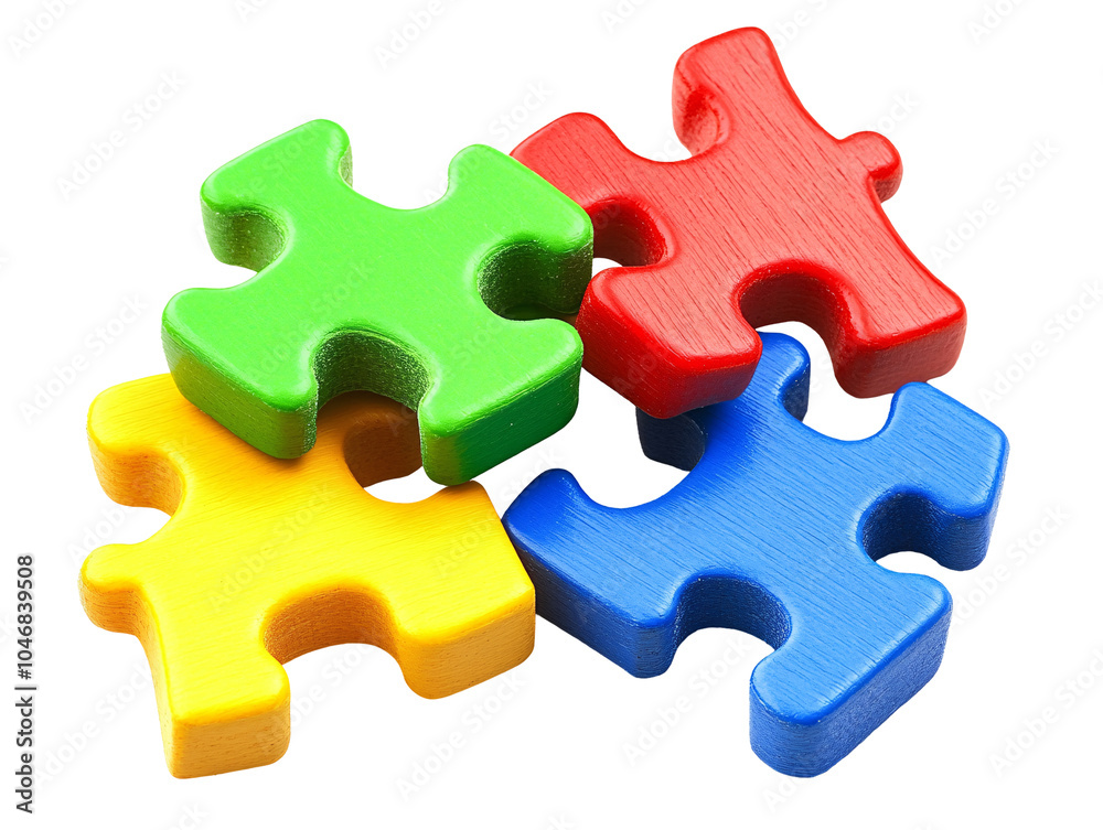 a group of colorful puzzle pieces