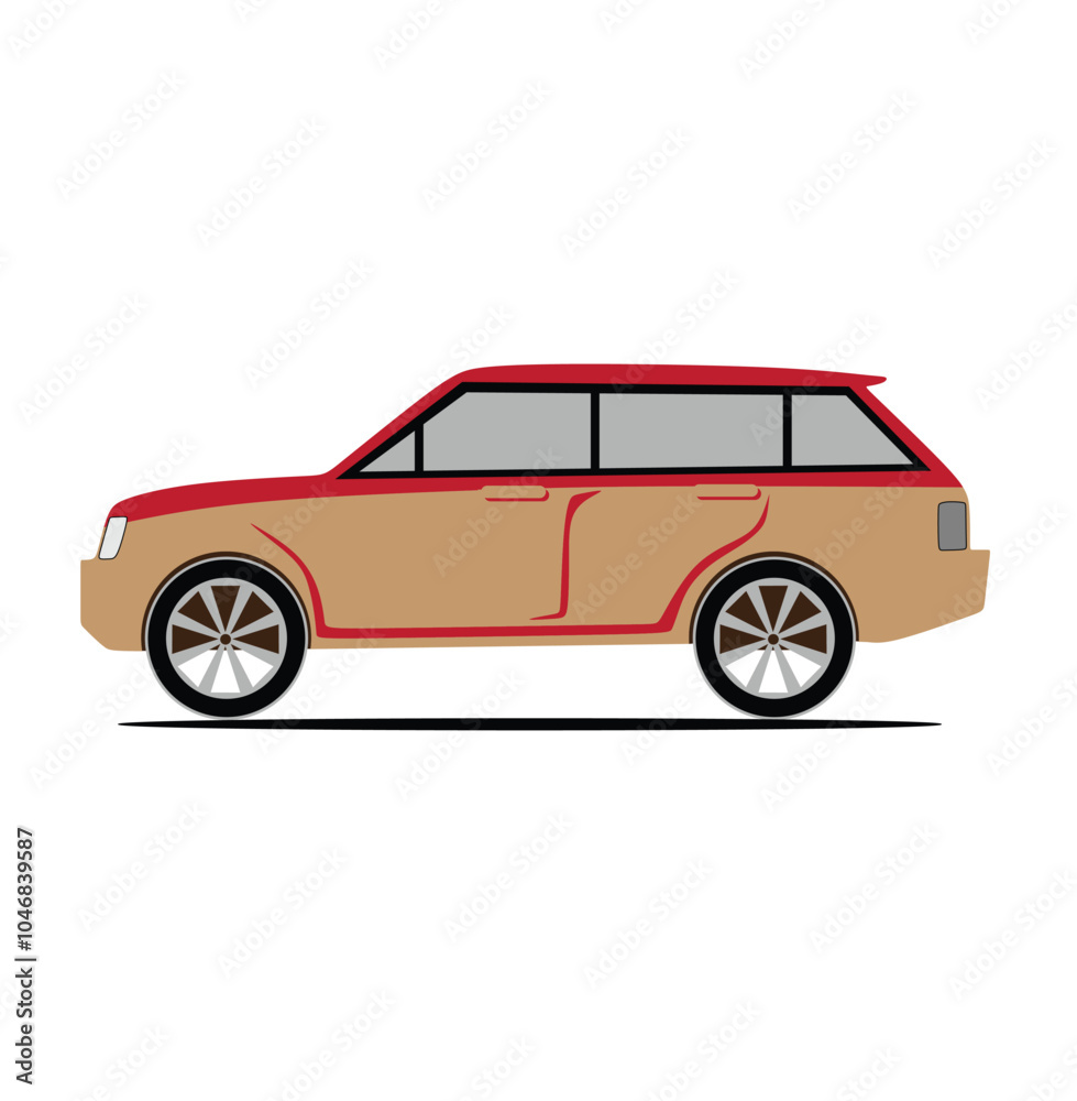 Car icon flat, Europe Suv on white background Car icon flat, Europe Suv on white background
