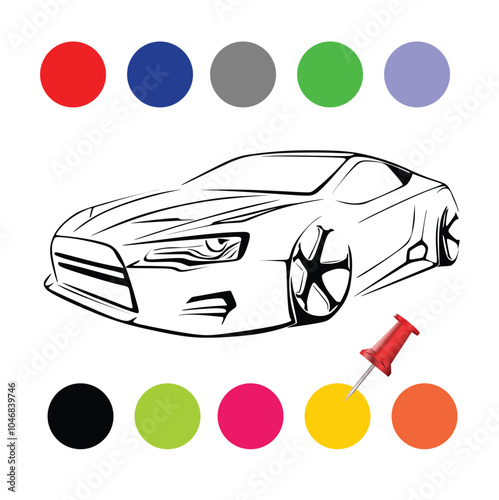 paint car with color coloring book